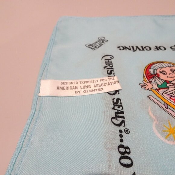 Vintage Christmas Scarf 1987 Glentex American Lung Association Christmas Seals - Picture 2 of 6
